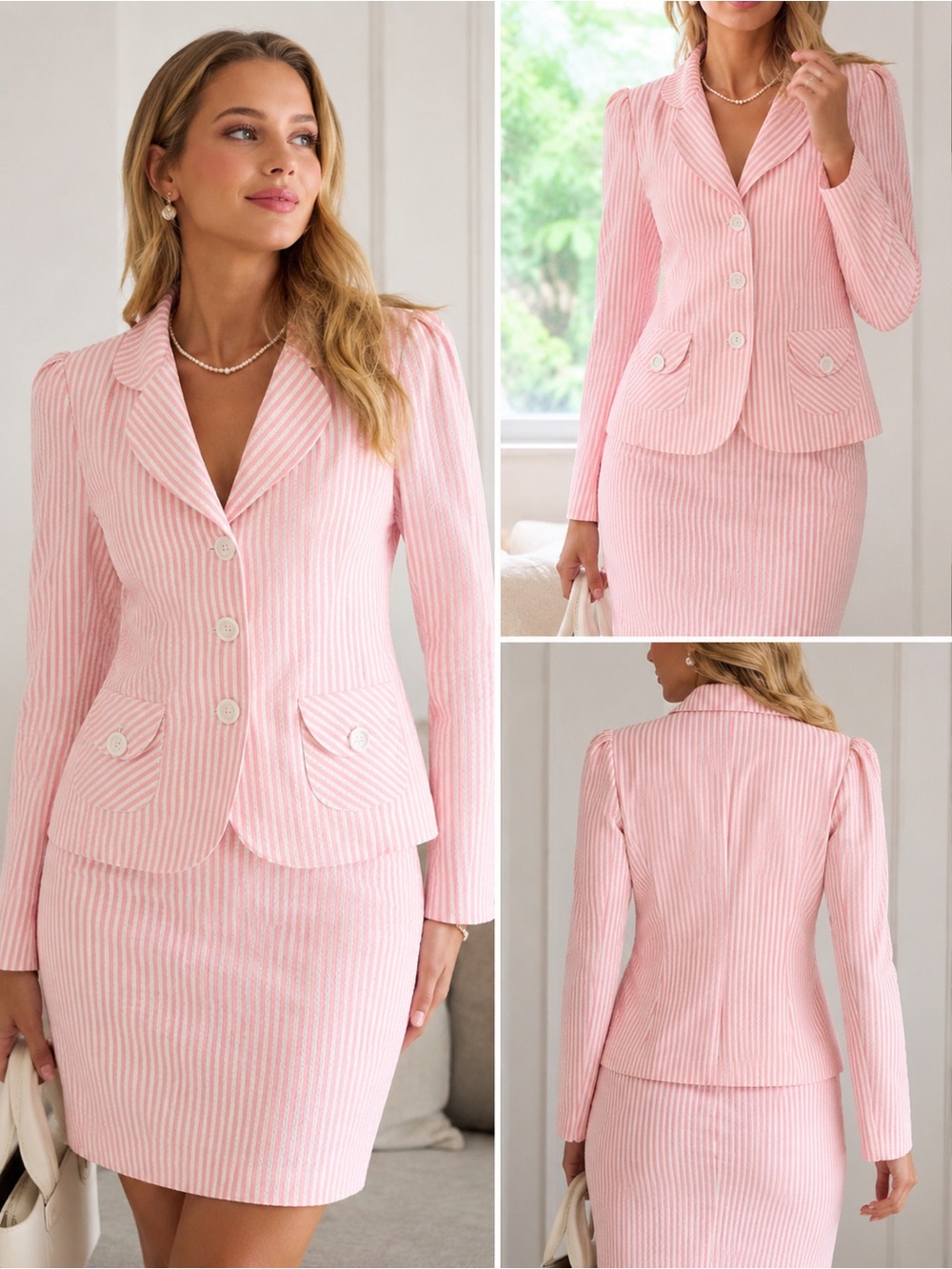 Pink Striped blazer